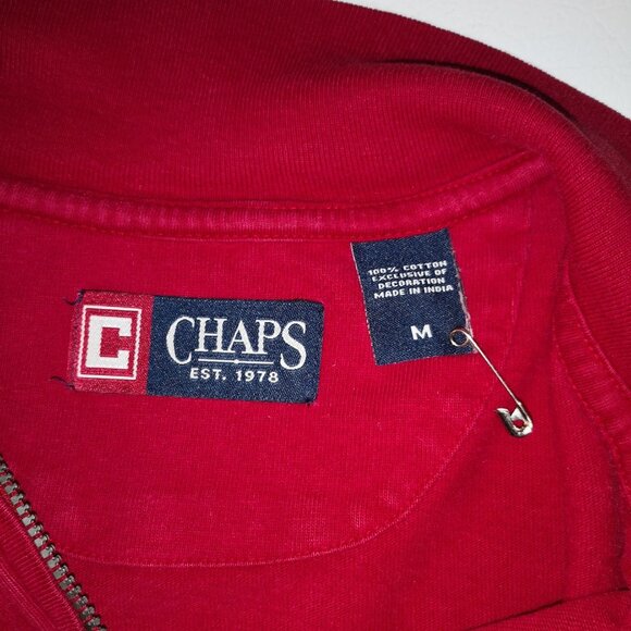 Chaps Men's Size Medium Long Sleeve Crew Neck Loose Fit 1/4 Zip Shirt - Picture 3 of 5